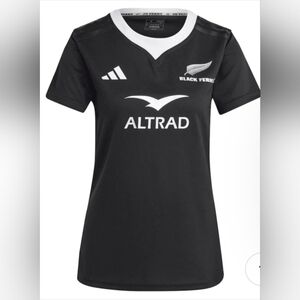 Adidas Black Ferns New Zealand Rugby Fan Jersey Black Size Small NWT